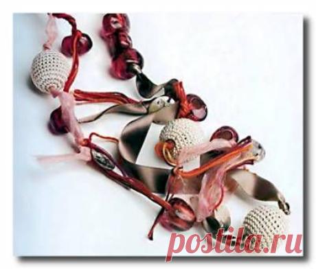 Вязаное ожерелье. / Handmade / вязание крючком из остатков пряжи / Pinme.ru / Антон Гоголев