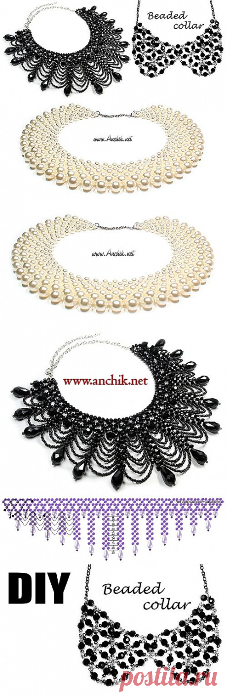 Воротнички из бисера и бусин своими руками / Видеоуроки, Колье, бусы, ожерелья / Biserok.org