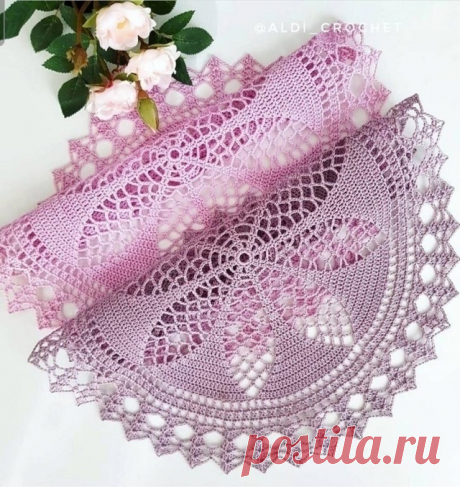 Вязаные салфетки и скатерти крючком