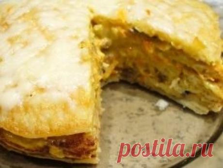 закусочный пирог с блинами. закусочный пирог с грибами | готовим дома