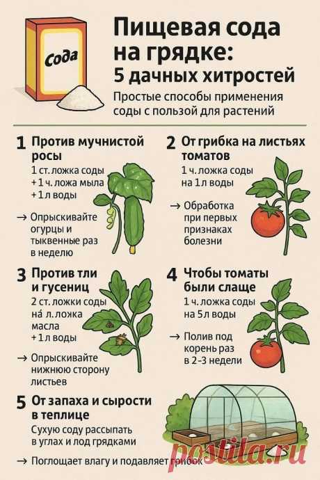 Пищевая сода на грядке