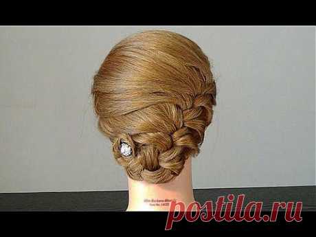 Прическа для средних волос. Easy Braided hairstyles tutorial for medium hair - YouTube