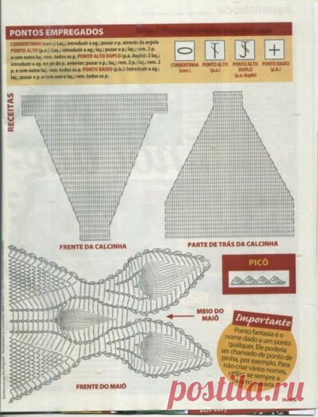 Вязаные купальники с узором "Ананас"