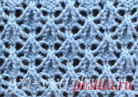 Схемы ажурных узоров спицами - простые и понятные | Вязальное настроение...