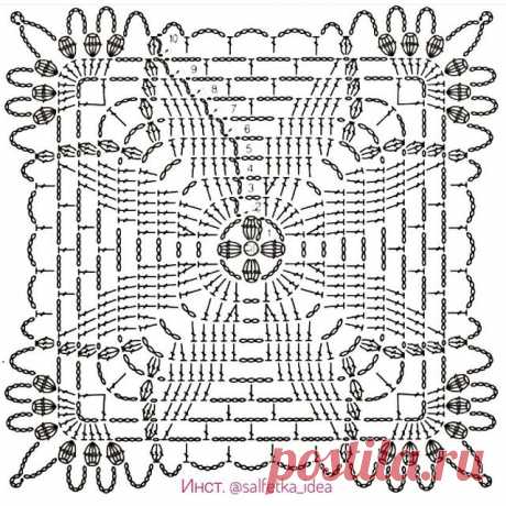 Photo by ВЯЗАНИЕ КРЮЧКОМ🌺СХЕМЫ🌺ИДЕИ🌺МК on May 25, 2021. May be an image of crochet and text that says 'ናז иHcT. @salfetka_idea'.