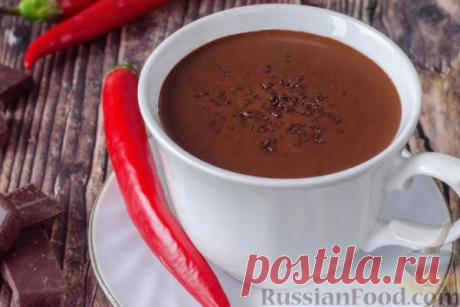 Горячий шоколад с кофе и перцем чили 2 порции Пошаговый фото рецепт Подготавливаем все необходимые продукты. Шоколад ломаем на кусочки и кладём с сотейн