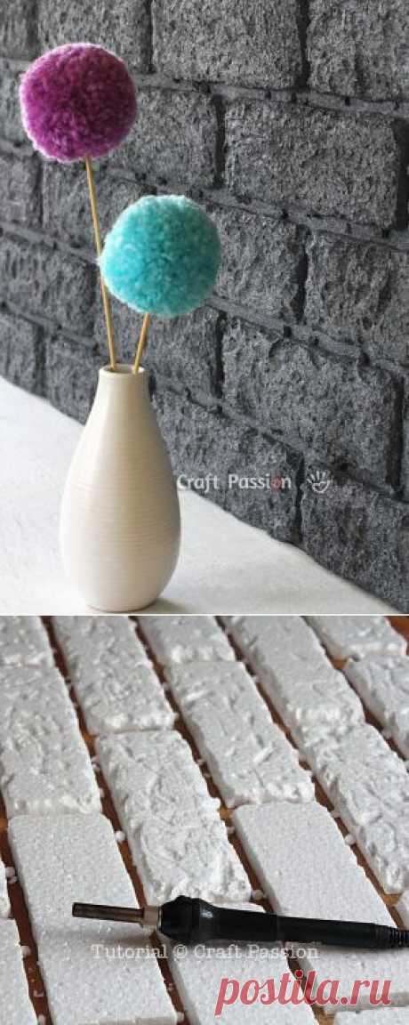 Имитация кирпичной стены при помощи пенопласта. Мастер-класс.