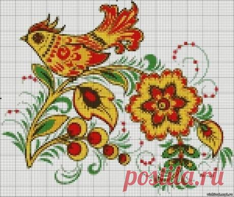 Петриковская роспись крестиком