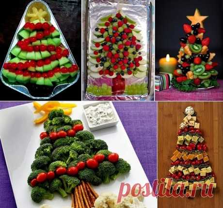 Новогодние ёлки из продуктов своими руками
Сделать своими руками новогоднюю ёлочку можно из самых разных продуктов: фруктов, ягод, овощей, печенья, конфет. Они поднимают настроение.