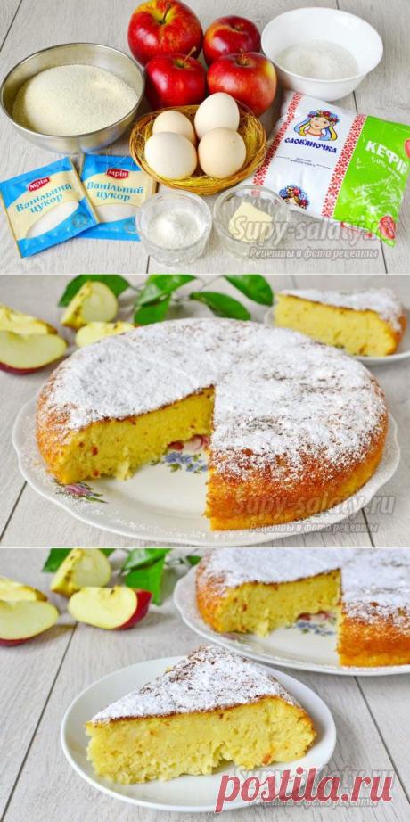 Манник с яблоками в мультиварке. Рецепт с пошаговыми фото