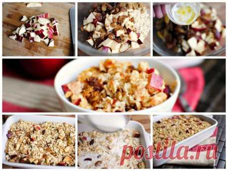 Как приготовить запеченная овсянка с яблоком и корицей - рецепт, ингридиенты и фотографии