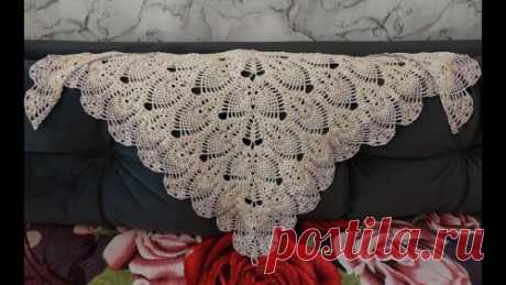 Вяжем шаль Анжелика крючком