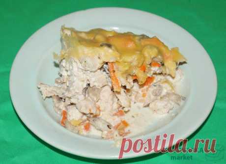 Жюльен с курицей и грибами, рецепт приготовления в мультиварке.