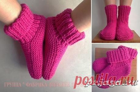 Следочки спицами.