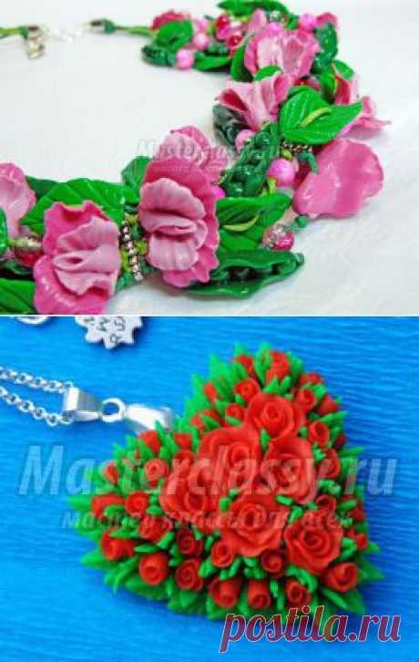 Душистый горошек из полимерной глины. Создание колье с элементами цветов душистого горошка, стручков гороха и листьев. Сборка колье на вощеные нити.