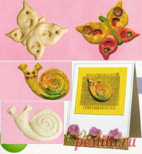 Открытка своими руками - соленое тесто / Детское творчество - аппликации, поделки из цветной бумаги, картона, теста, пластилина, пластиковых бутылок для детей / Лунтики. Развиваем детей. Творчество и игрушки