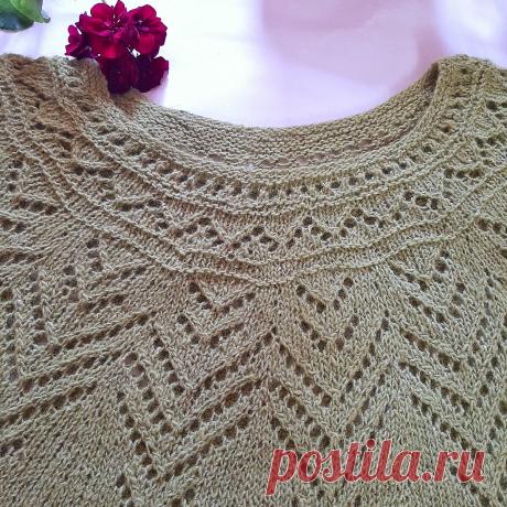 Круглая вязаная кокетка - прекрасный вариант для вязания легких изделий "пышкам" | Вязалушка | Яндекс Дзен