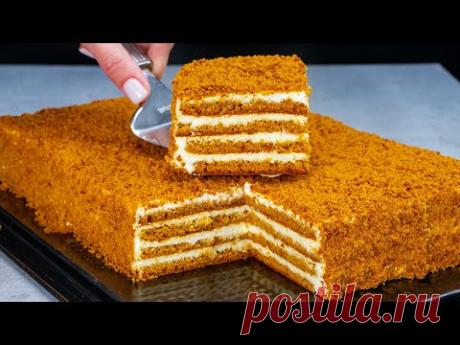 Торт медовик с карамелью, со сметанным кремом