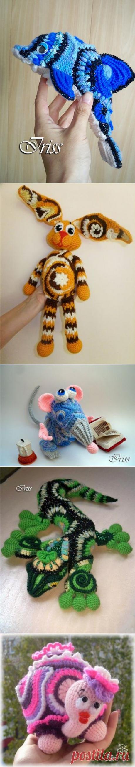 Вязаные игрушки в технике фриформ