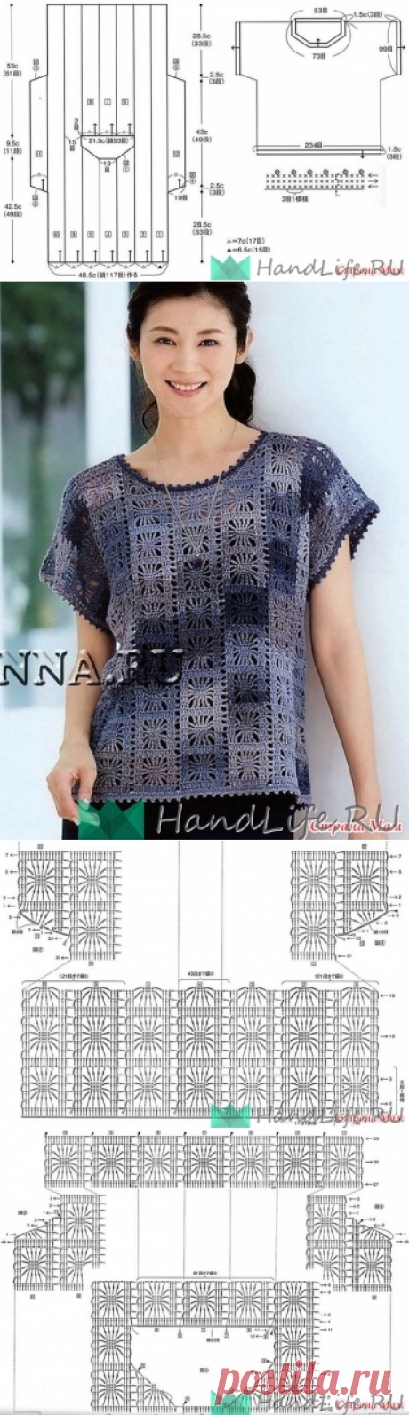 Туника крючком. Ленточные паучки / Мое творчество - вязание