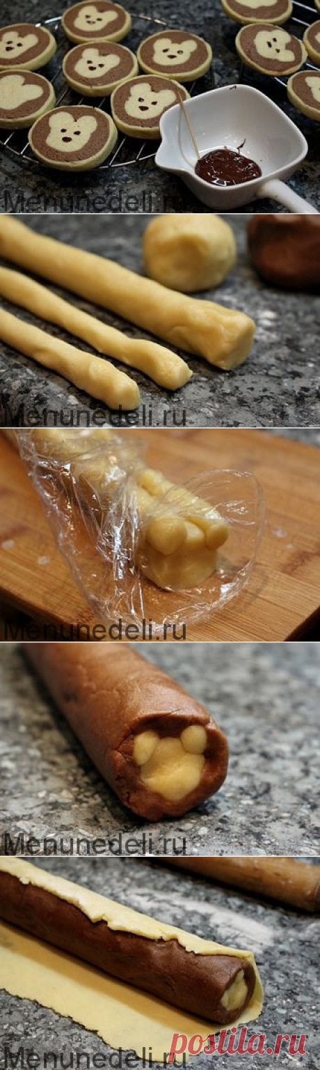 Рецепт печенья "Умка" Сахар — 100 г
Масло сливочное — 200 г
Мука — 300 г в тесто
Яйцо куриное — 1 шт.
Ванильный сахар — 1 ч.л.
Какао-порошок — 2 ст.л.
Мука — 1 ст.л. на подсыпку