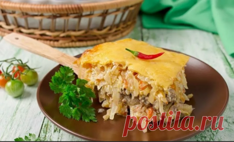 Капустная запеканка с фаршем