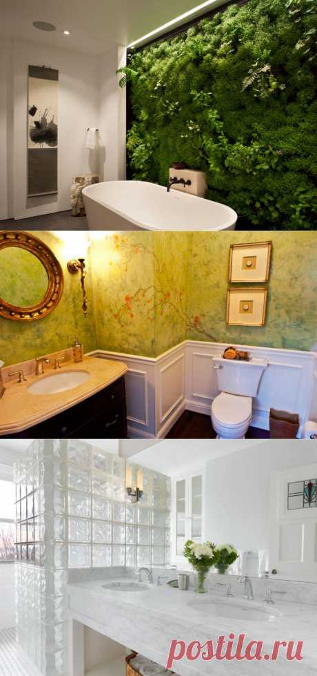 Стены в ванной: обычные и не очень