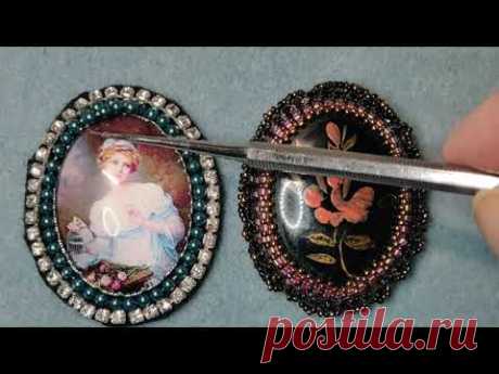 DIY. Mастер класс. Закрепляем кабашон на фетр без бисера при помощи безеля.