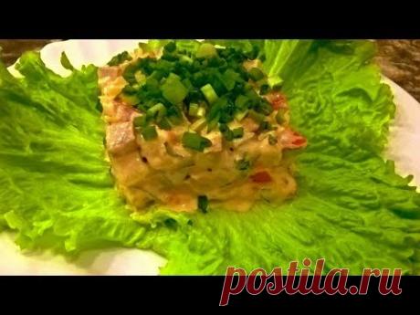 Салат с мясом и огурчиками