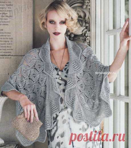 Ажурная накидка связанная спицами и крючком / Рукоделие / Домоводство / Женские секреты / Женский стиль