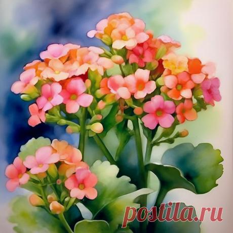 Шедеврум — приложение для генерации картинок с помощью нейросети каланхоэ каландива, персонификация, красота, эстетика, акварель, арт, иллюстрация, импрессионизм