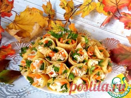 Солнечный салат в яичных блинчиках – кулинарный рецепт