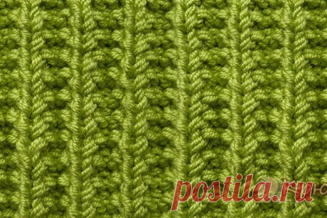 Ложная английская резинка спицами (видео урок)