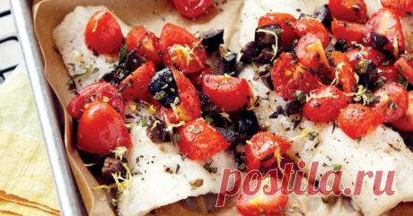 Запеченная треска с помидорами