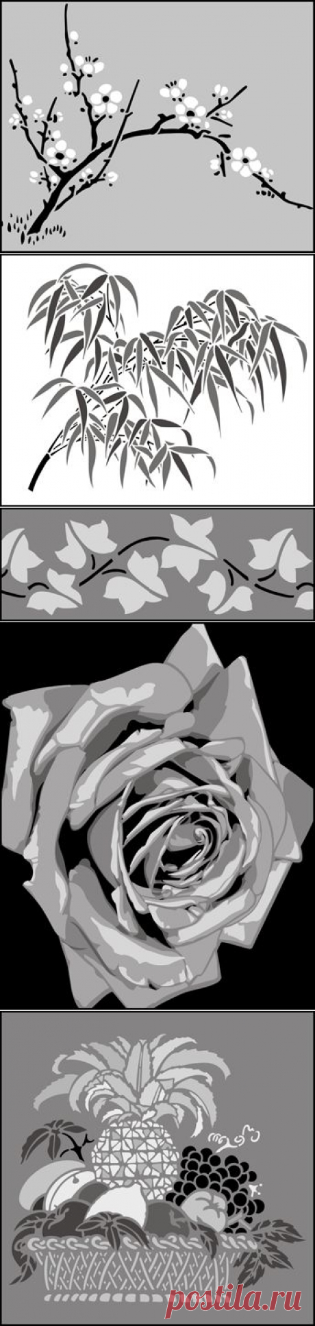 Растительные и фруктовые трафареты. (Много!) | ЖЕНСКИЙ МИР