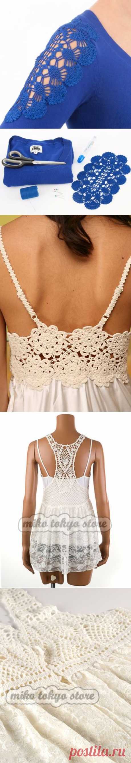 Делаем вязаную вставку на одежде своими руками | Варварушка-Рукодельница