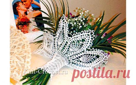 Вязаная манжетка для букета. Схема