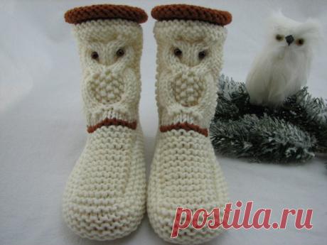 Socken mit Eulen-Motiv ☼ selber stricken ☼