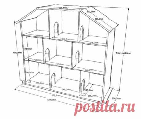 Кукольный домик своими руками из фанеры: схема с фото