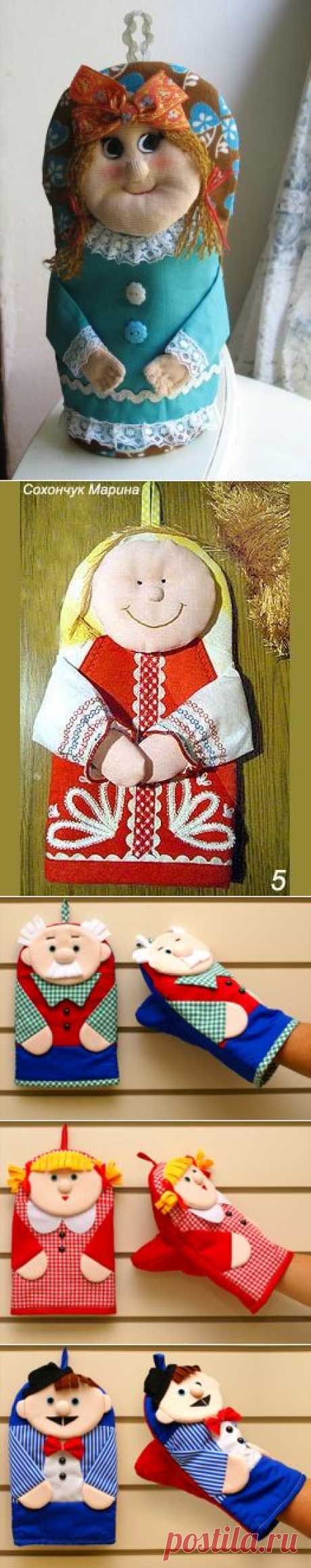 Забавные прихватки в виде рукавичек. Funny potholders as mittens. ~ HandMadiya.com