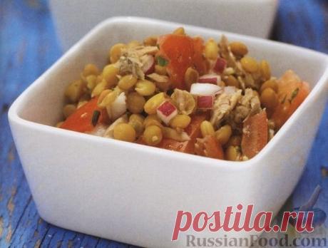 салат из чечевицы с тунцом