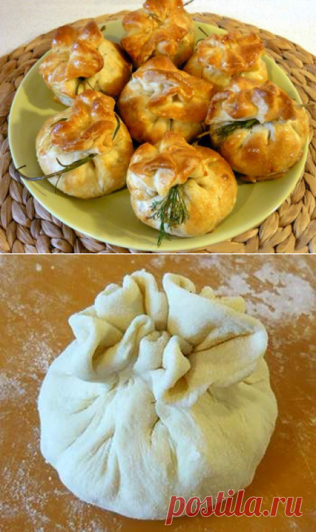 Закусочные мешочки из слоеного теста - Простые рецепты Овкусе.ру