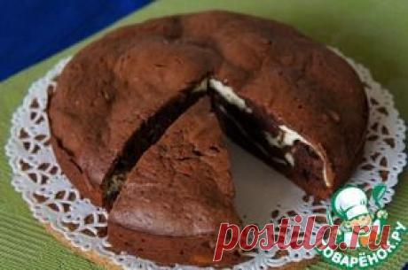 Шоколадно-творожный мраморный пирог - кулинарный рецепт