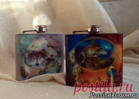 Шкатулка "Котенок" и фляжки "Волки" - запись пользователя Natascha (Наталья) в сообществе Декупаж в категории Декупаж. Работы пользователей