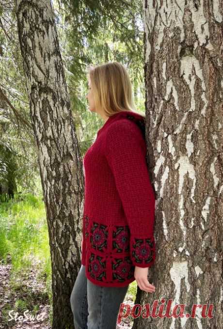 Кардиган с мотивами-мандалами