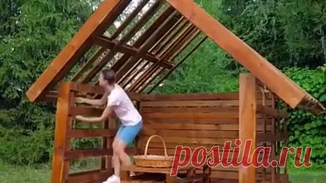 Дeлaeм лeтнюю бeceдкy из поддонoв!