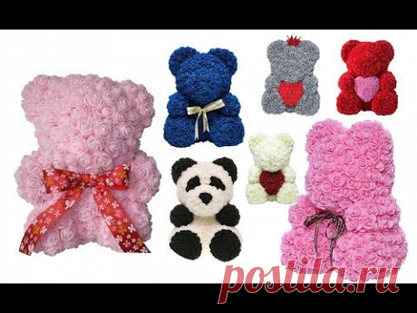 DIY ✿ МИШКА из РОЗ ✿ своими руками / Медведь из фоамирановых Роз/ из фома (фоамирана) / Как сделать