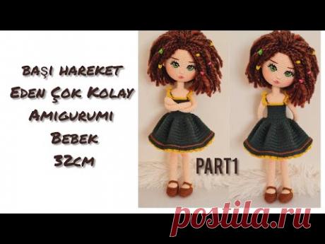 PART1 :Başı Hareket Eden Çok Kolay Amigurumi Bebek(ENG SUBTİTLES ON)
