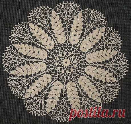 Lace wheat doily, free crochet pattern.