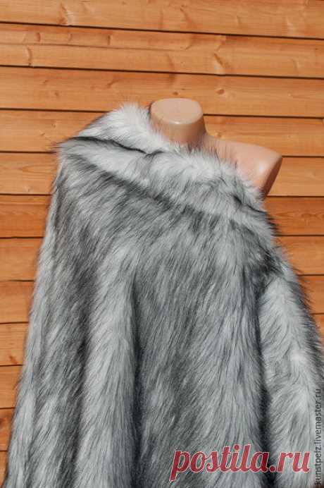 Купить Искусственный мех. Песец. - чёрно-белый, искусственный мех, мех, ворсовая ткань